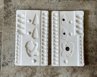 Vintage Plaster Jewelry Mold – Art Deco Necklace Casting Form J-63