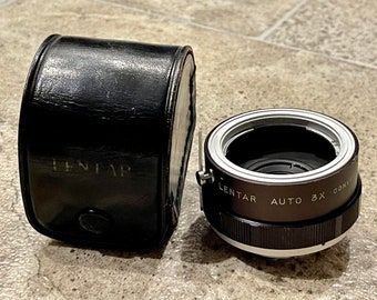 Vintage Lentar Auto 3X Teleconverter Lens with Leather Case – Made in Japan Camera Accessory