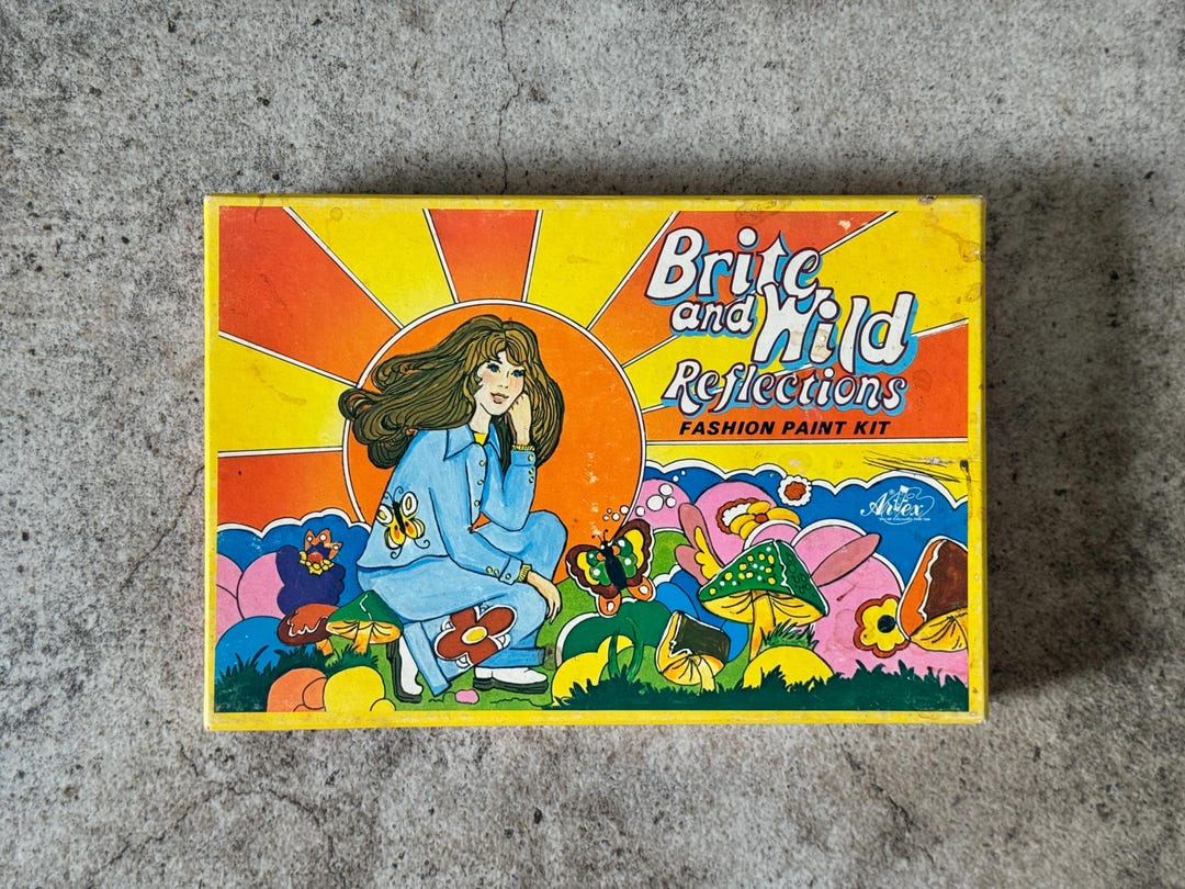 Vintage Artex Brite and Wild Reflections Fashion Paint Kit Box 1970s ...