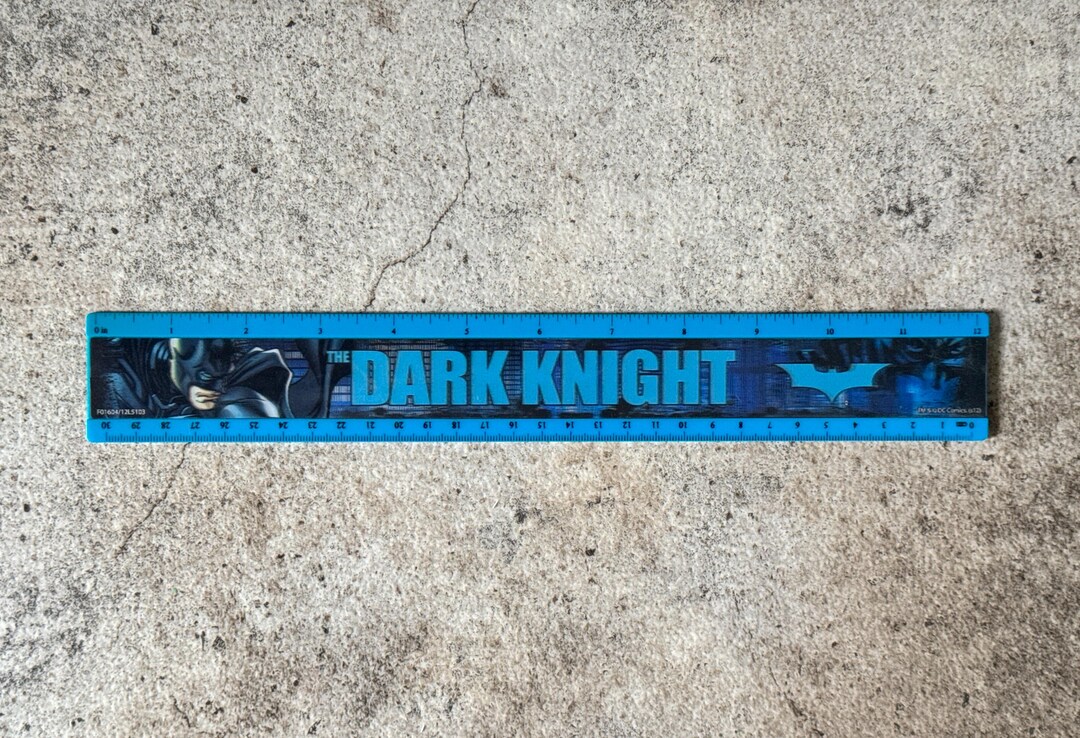 Batman Ruler Set Vintage DC Comics the Dark Knight Batman Ruler 12” Blue Plastic School ...
