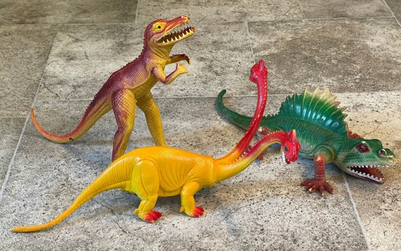 Dinosaures en plastique vintage et un lézard dinosaure - Etsy France