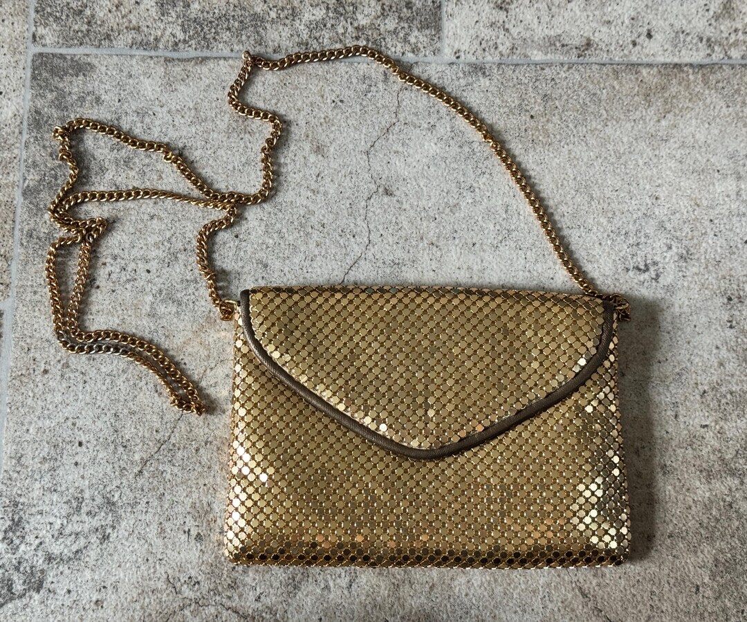 Mesh Handbag Vintage Gold Mesh Evening Clutch Purse – 1970s Metal Mesh Bag With Snap ...