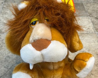 Vintage 1994 24K Polar Puff Play Talkin Zollie Plush Lion Hand