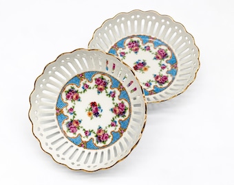 Vintage Bavaria Schumann Arzberg Dresden Floral Trinket Dishes | Set of 2 | Germany