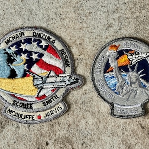 Vintage NASA Challenger Patches – STS-51-L & STS-8 Shuttle Missions – Crew Tribute Embroidered Badges