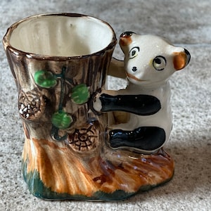 Vintage Panda Bear in a Tree Planter, Panda Bear Planter, Panda Planter, Panda Figurine, Animal Planter, Vintage Panda, Vintage Planter
