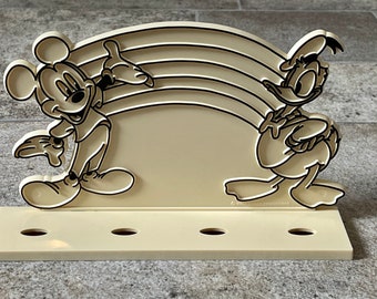 Vintage 1983 Tri-Chem Sun Glo Mickey Mouse Toothbrush Holder Disney Bathroom Decor