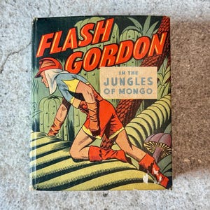 Vintage 1947 Flash Gordon In The Jungles of Mongo Big Little Book, Vintage Flash Gordon Book, Vintage Flash Gordon, Vintage Little Big Books