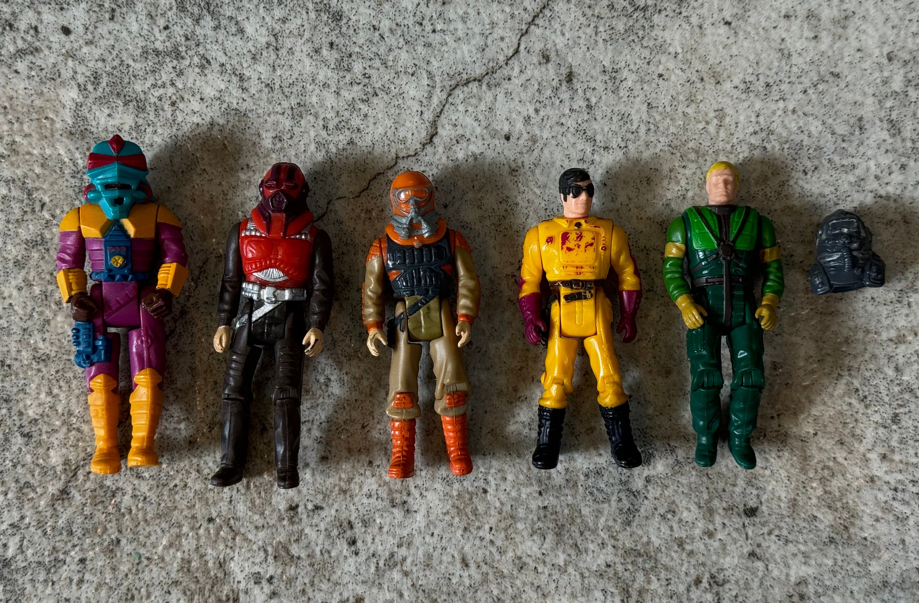 Five Vintage 1980's Kenner M.A.S.K MASK 3' Action Figures and Sly