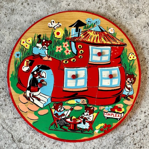 Vintage Wood Puzzle Etsy