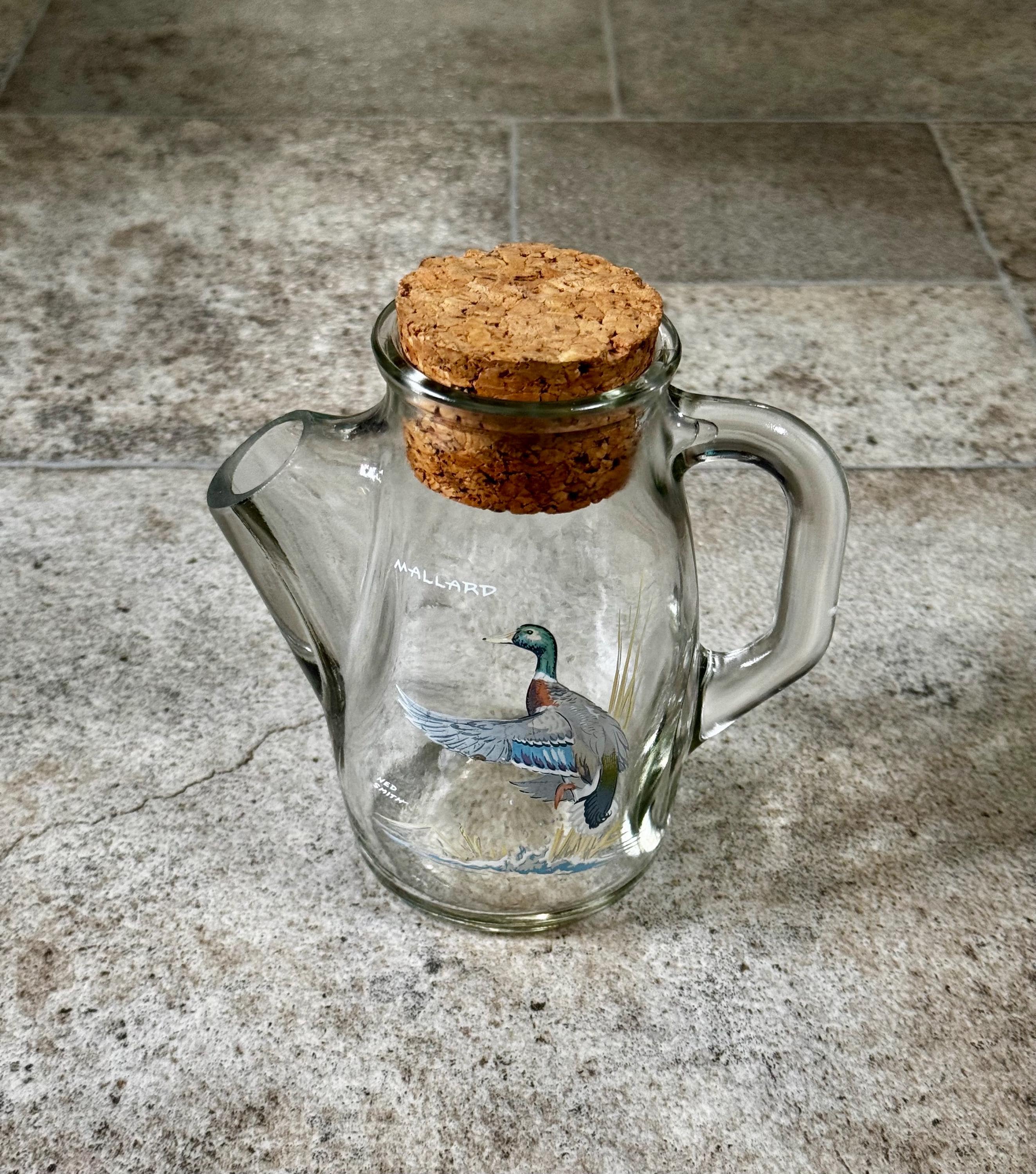 Whole Housewares Glass Pitcher With Cork Stopper - 25 Oz, Includes Metal Infuser For Fruit Drinks