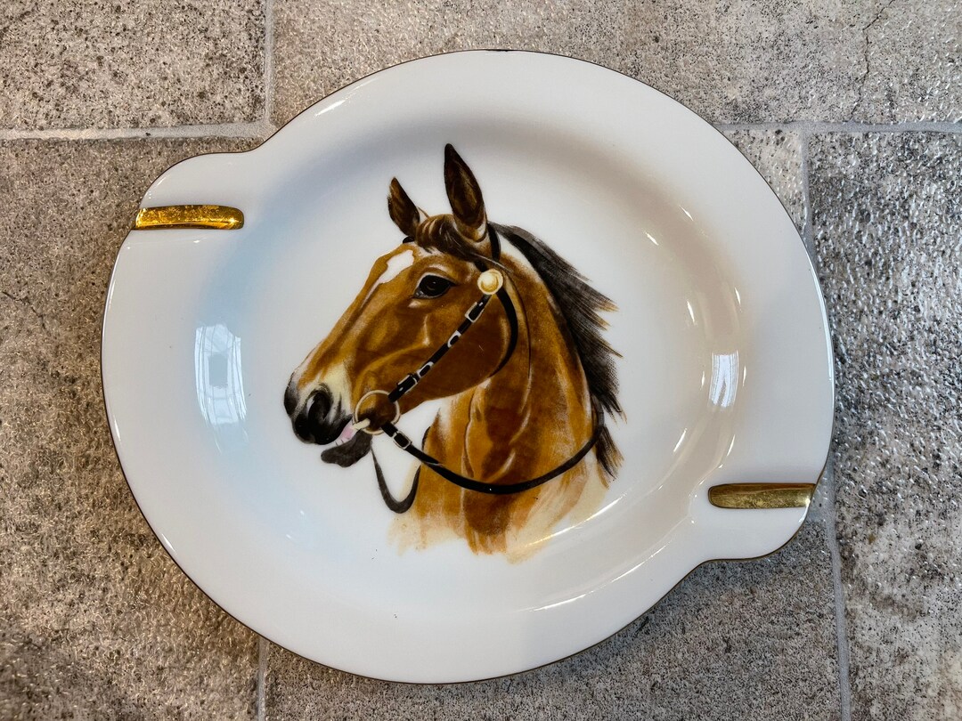 Vintage Ucagco Ceramic Horse Ashtray, Vintage Ucagco Ashtray, Vintage