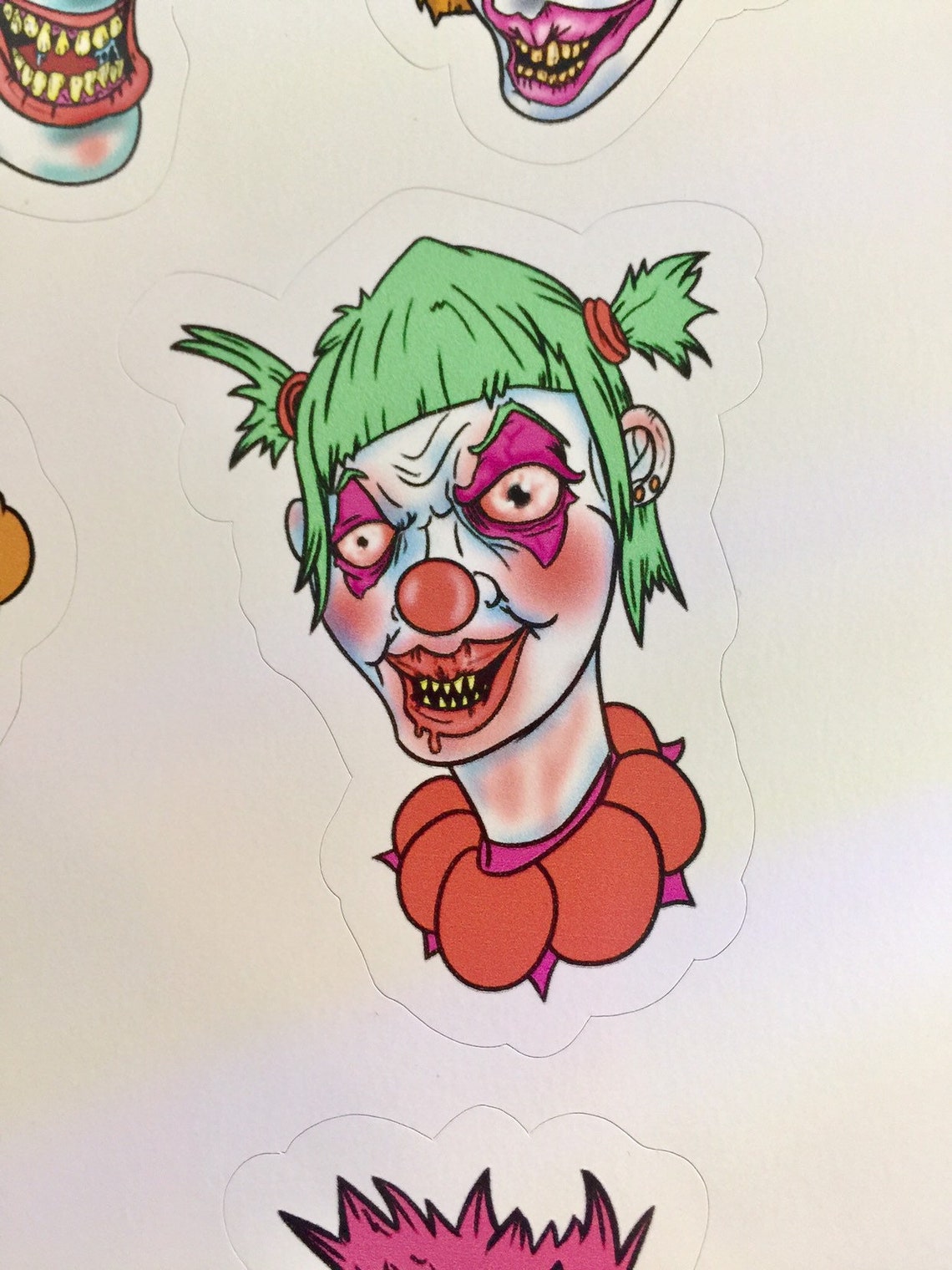 Killer Clown Evil Clowns Clown Stickers Creepy Stickers Etsy