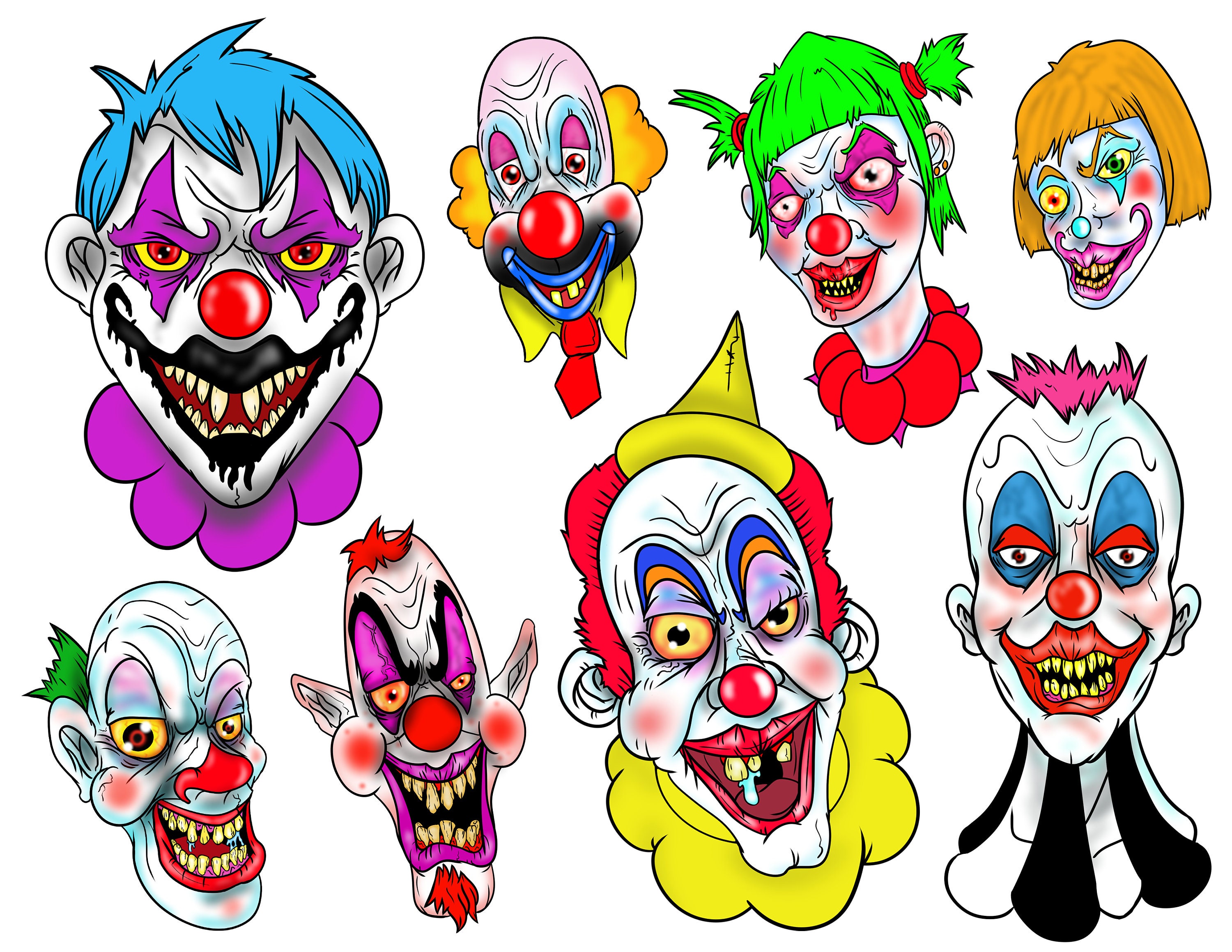 Killer Clown Evil Clowns Clown Stickers Creepy Stickers Etsy