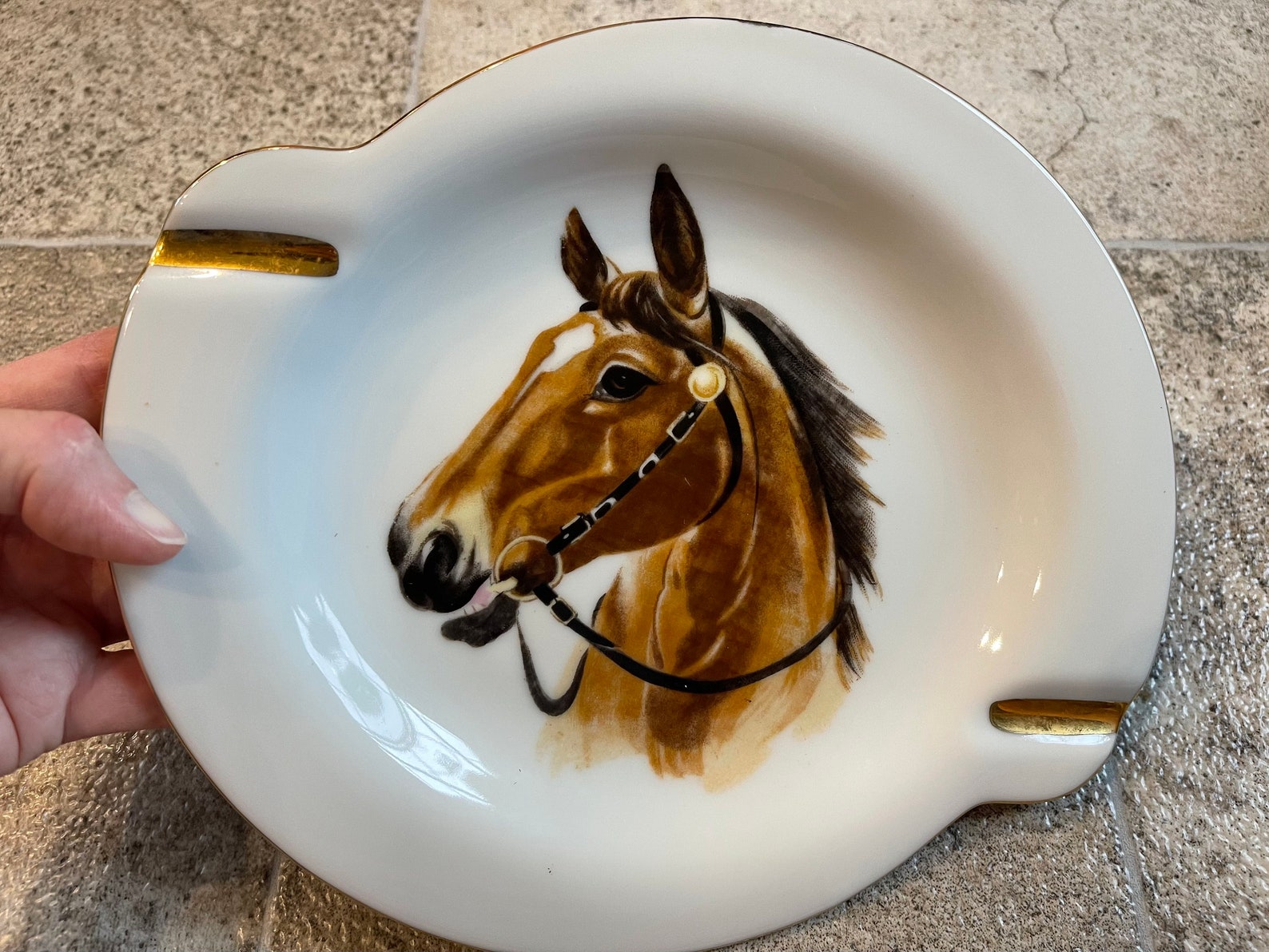 Ucagco Ashtray Glass Horse Ashtray Horse Ashtray Vintage Etsy