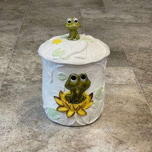 Vintage Sears Frog Cookie Jar 1976 Japan Ceramic Frog Canister
