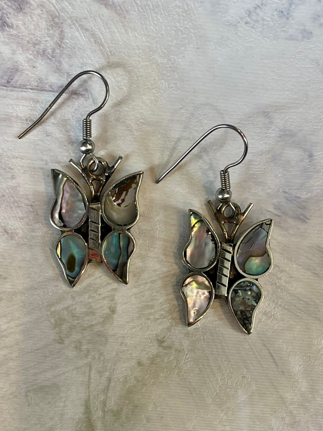 Vintage Abalone Butterfly Earrings Abalone Butterfly Vintage Etsy