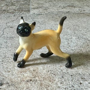 Vintage Bone China Delta Japan Siamese Miniature Cat Figurine, Vintage Bone China Siamese Cat Figurine, Vintage Siamese Cat Figurine, Cats