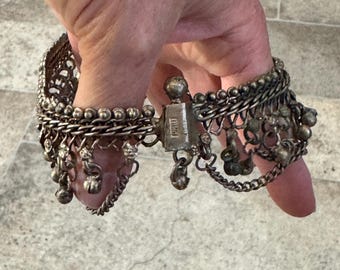 Afghan Kuchi Belt: Vintage Tribal Silver Bells, Green Stones il_340x270.5307710310_77zw.jpg main image 3