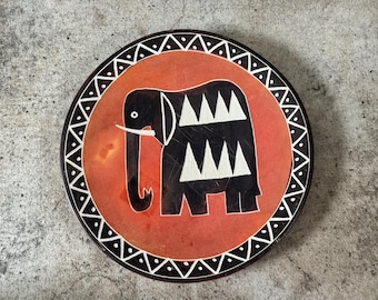 Cuenco decorativo de elefante de esteatita tallado a mano vintage, arte popular tribal
