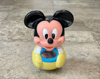 Vintage Walt Disney's Mickey Mouse Roly Poly Toy, Old Mickey Mouse Toy, Vintage Mickey Roly Poly, Roly Poly Toy, Vintage Mickey Mouse Toy