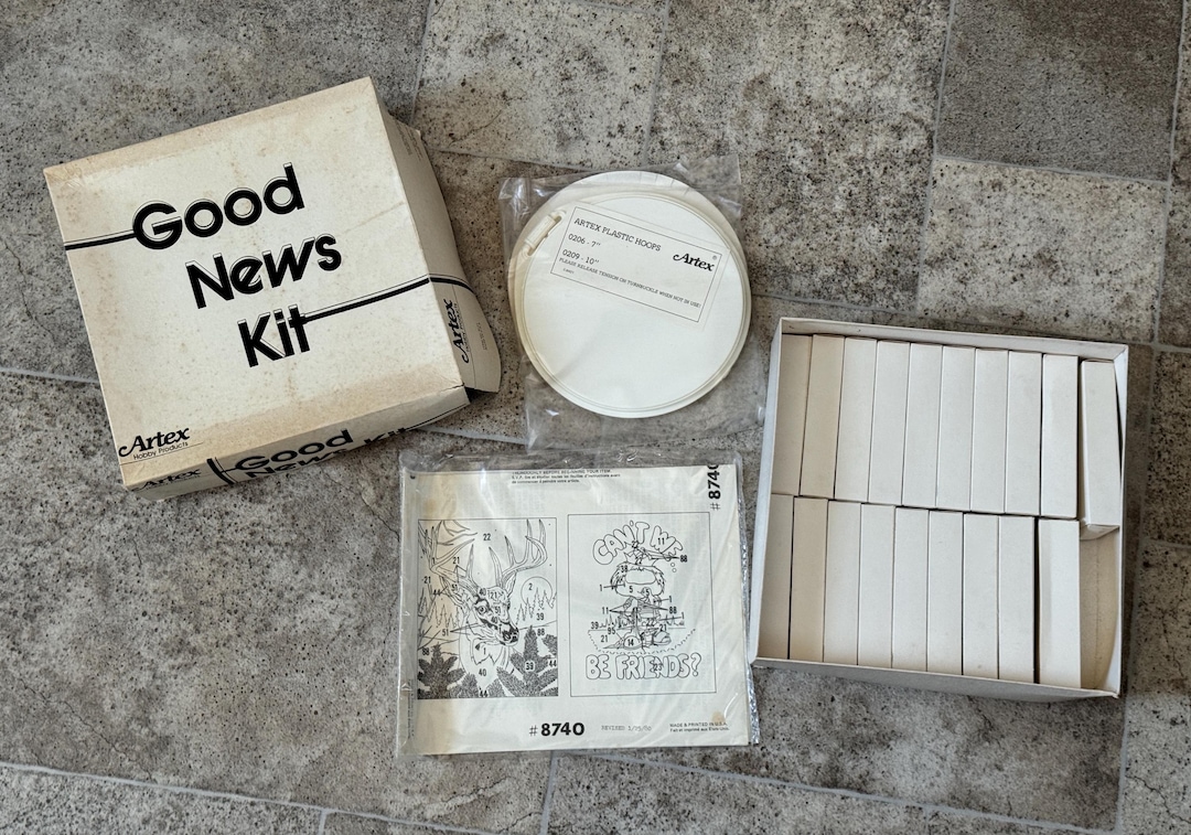 Vintage Artex Good News Kit Embroidery Paint Set • 1980 Artex Hobby ...