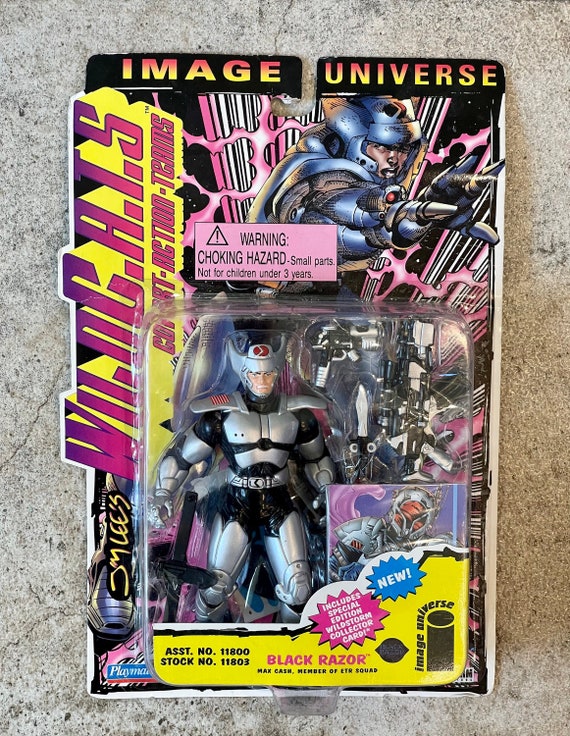 Vintage 1995 Wild C.A.T.S Black Razor Action Figure • Image 
