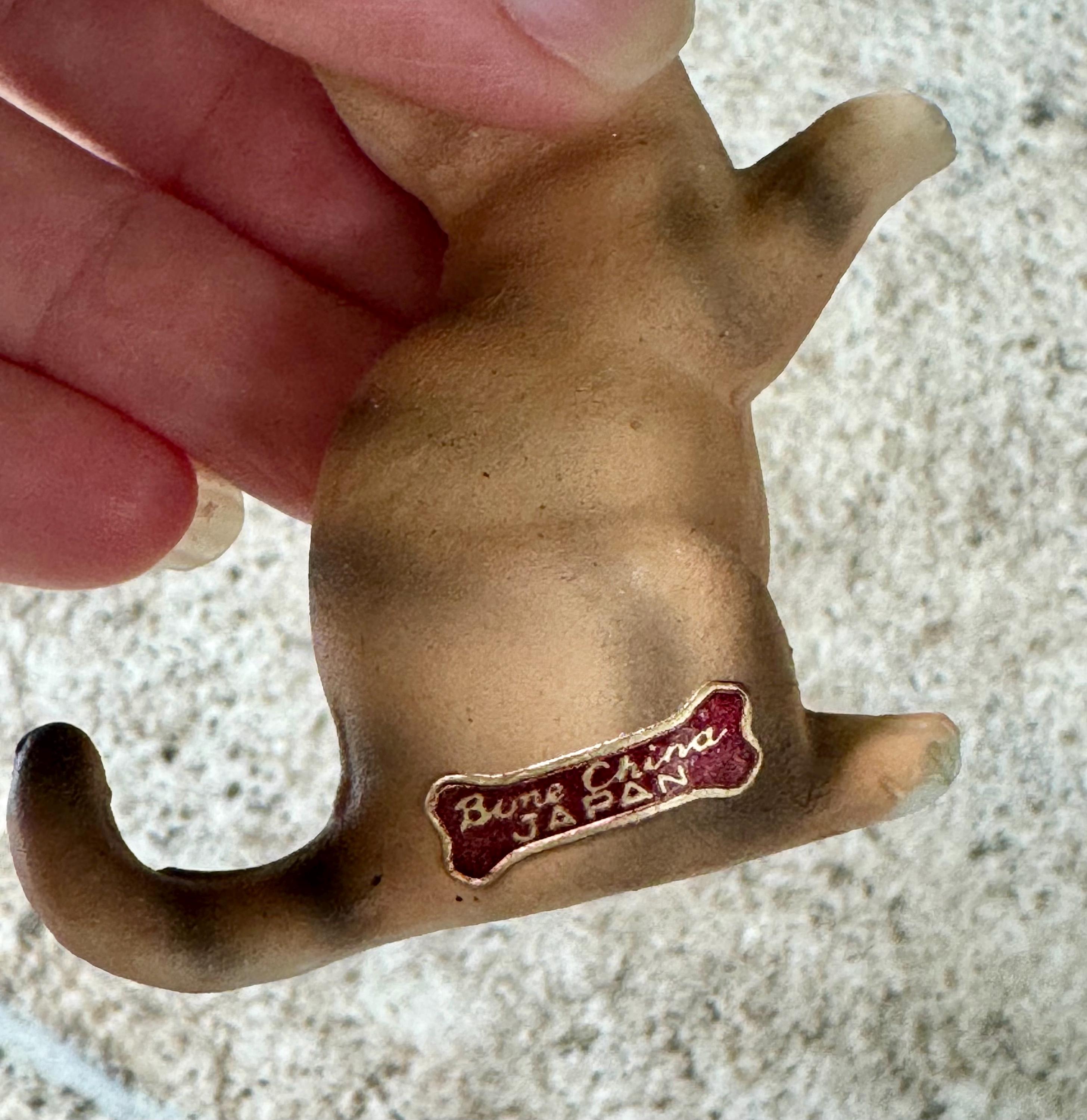 Vintage Bone China Tabby Cat Figurine • Mini Japan Kitty Statue