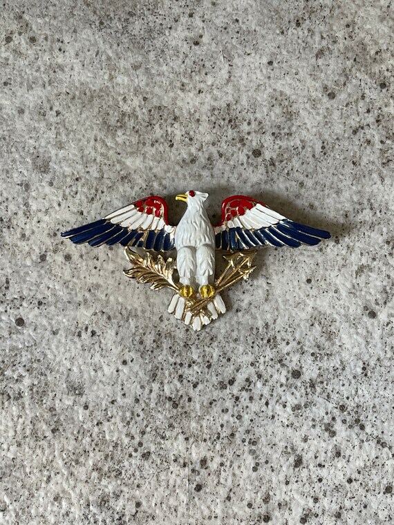 Vintage Coro Red, White and Blue Patriotic Flying… - image 2