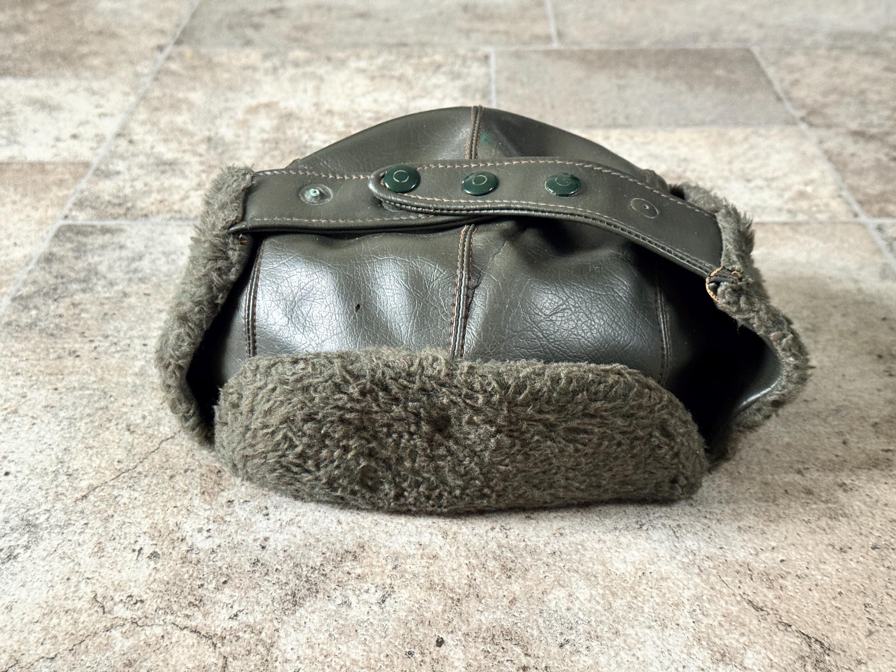 Leather Army Green Hat | Genuine Shearling Sheepskin Fur Beanie | Winter  Hat Green Beanie W/ Leather Patch – Backwoods Premium Wildlife  main image 3