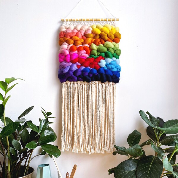 RAINBOW woven wall hanging made to order, wall hanging, weaving, tapestry, woven wall art, home decor