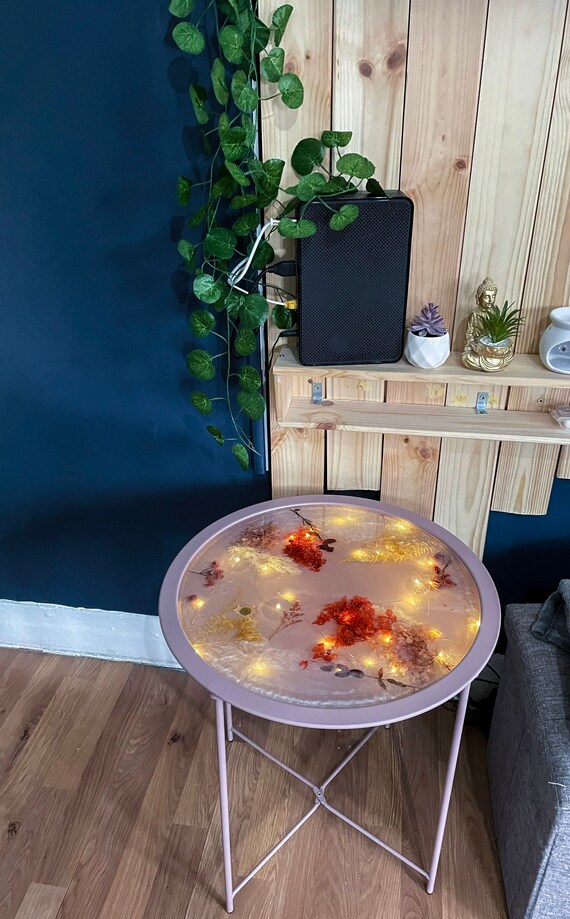 Resin coffee table light up coffee table flower coffee Etsy