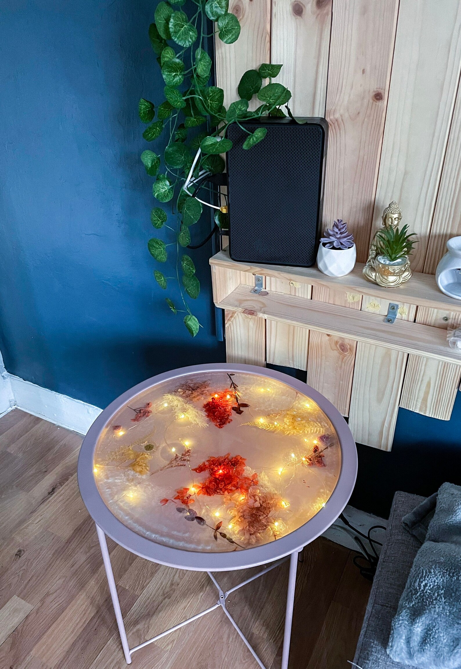 Resin coffee table light up coffee table flower coffee Etsy