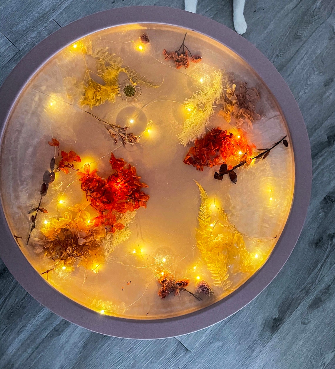 Resin coffee table light up coffee table flower coffee Etsy