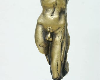 100 % solide Bronzefigur männlichen Akt Skulptur griechische Art Déco unterzeichnet neue Statue Marmor Basis Erotik