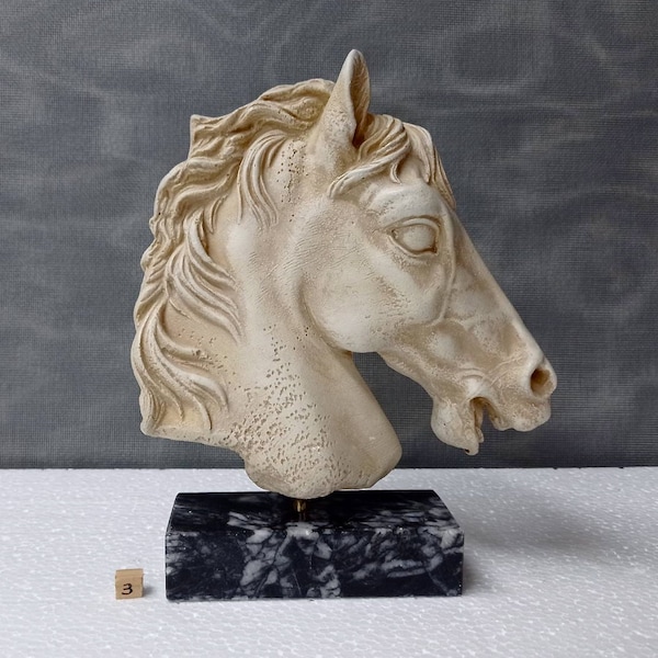 Raku Horse Statue Bucephalus Handmade Figurine Sculpture Grecque Unique Cold Porcelain Sculpture Unique Figurine Sculpture Art Artwork