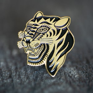 Gold Tiger Pin - Etsy display picture 1