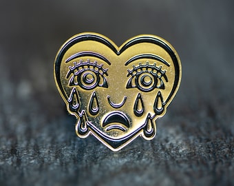 Crying Heart Enamel Pin