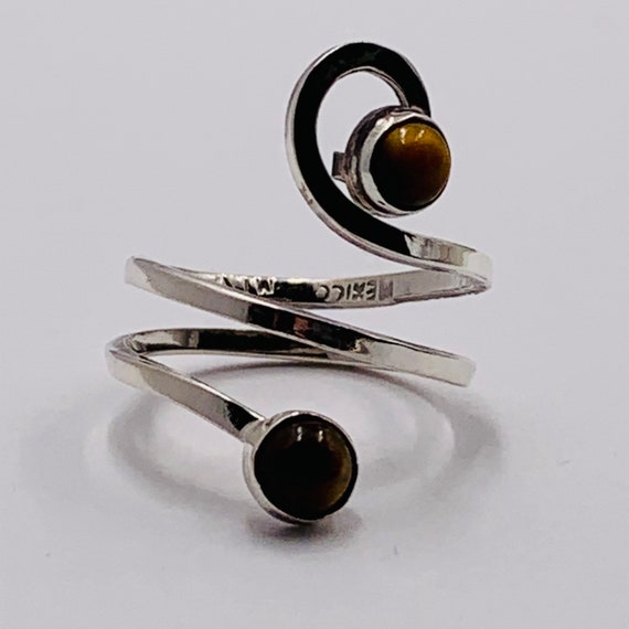 Vintage Sterling silver ring with Tiger Eye. - image 3