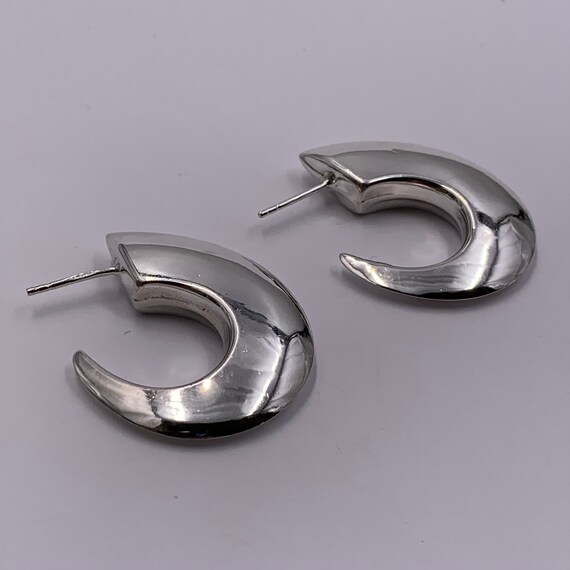 Sterling silver moon shaped post earrings. - image 4