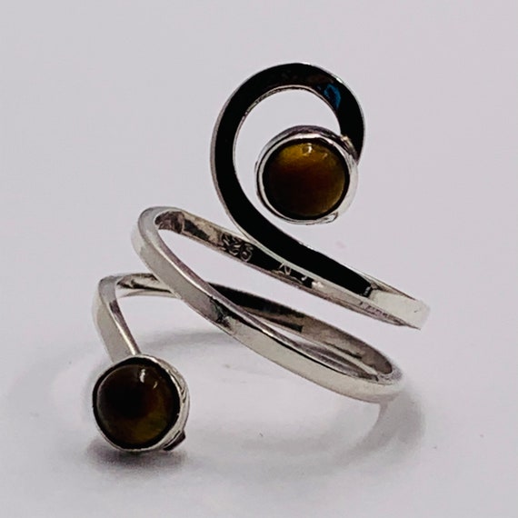 Vintage Sterling silver ring with Tiger Eye. - image 7