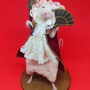 Masquerade Taxidermy mouse venetian mask, fan, Venice, oddities, curio, curiosities, Labyrinth, gothic, goth image 3