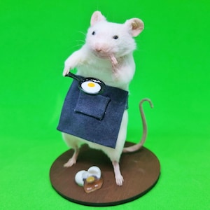 Chef Cook Taxidermy Mouse baker, breakfast, oddities, curio, curiosities image 1