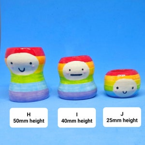 Rainbow pot people miniature planters, cute ceramics image 6