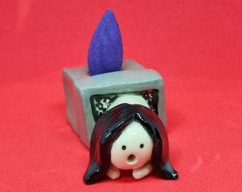 The Ring Sadako / Samara backflow incense burner - Yokai, japan, japanese, cone burner, ceramic, pottery, horror