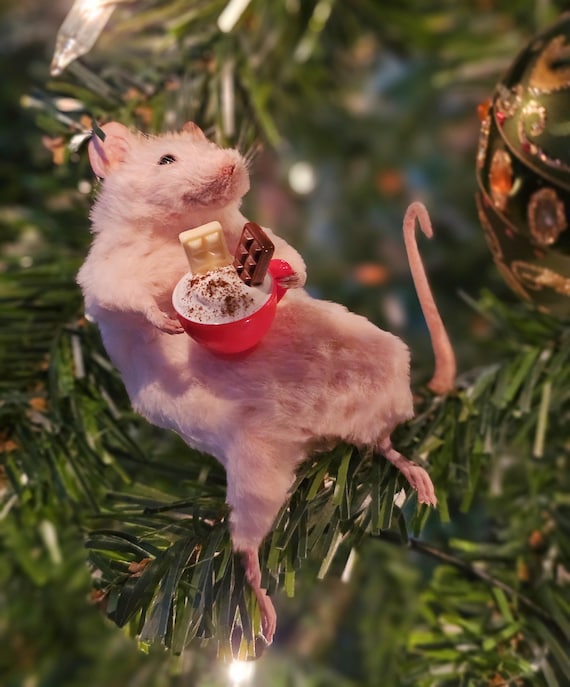 Cosy Hot Chocolate Taxidermy Mouse ~ Oddities, Curio, Curiosities