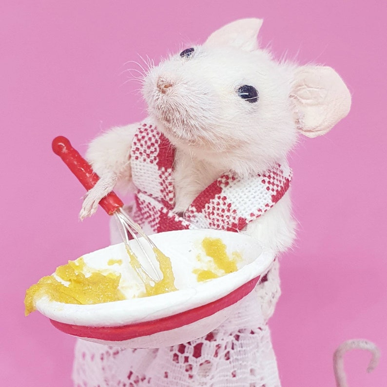 Baker Taxidermy Mouse gift, cooking, curio, curiosities, oddities, Great British Bake Off, Great British Baking Show image 1