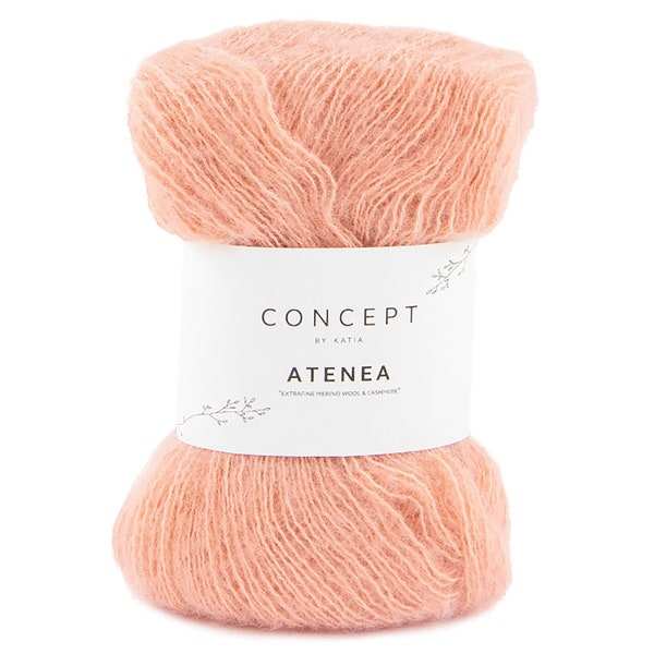 LAINE KATIA ATENEA lot de 5 pelotes couleur 091 - 088 - bleu jean - bleu ciel - merino cachemire