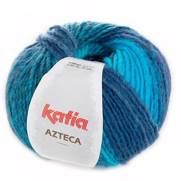 LAINE KATIA AZTECA couleur 7875 - 7877 - 7857 - 7851 - 7871 - jaune bleu marron rose... laine vierge et acrylique