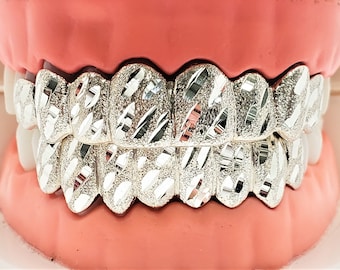 925 Sterling Silver NEW w/ Nugget Cut Custom Fit Handmade Real Grill Grillz